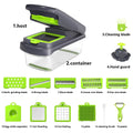 15-In-1 Multifunctional Vegetable Chopper with 8 Blades Portable Stainless Steel Cutter for Salad Garlic & More Kitchen Gadgets Cooking Kitchenware Cutting Green Utensils Watermelon Cutting Tool Chicken Shredder Slicer Kitchen Accessories
