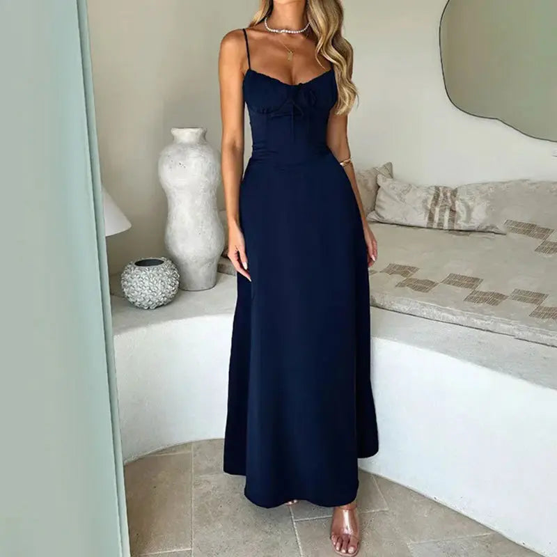 Sweetheart Neck White Maxi Dress | Boho Spaghetti Strap Flowy Long Dress | Feminine Bridal Party Evening Gown- Perfect for Bridal Shower, Beach Wedding & Date Night!