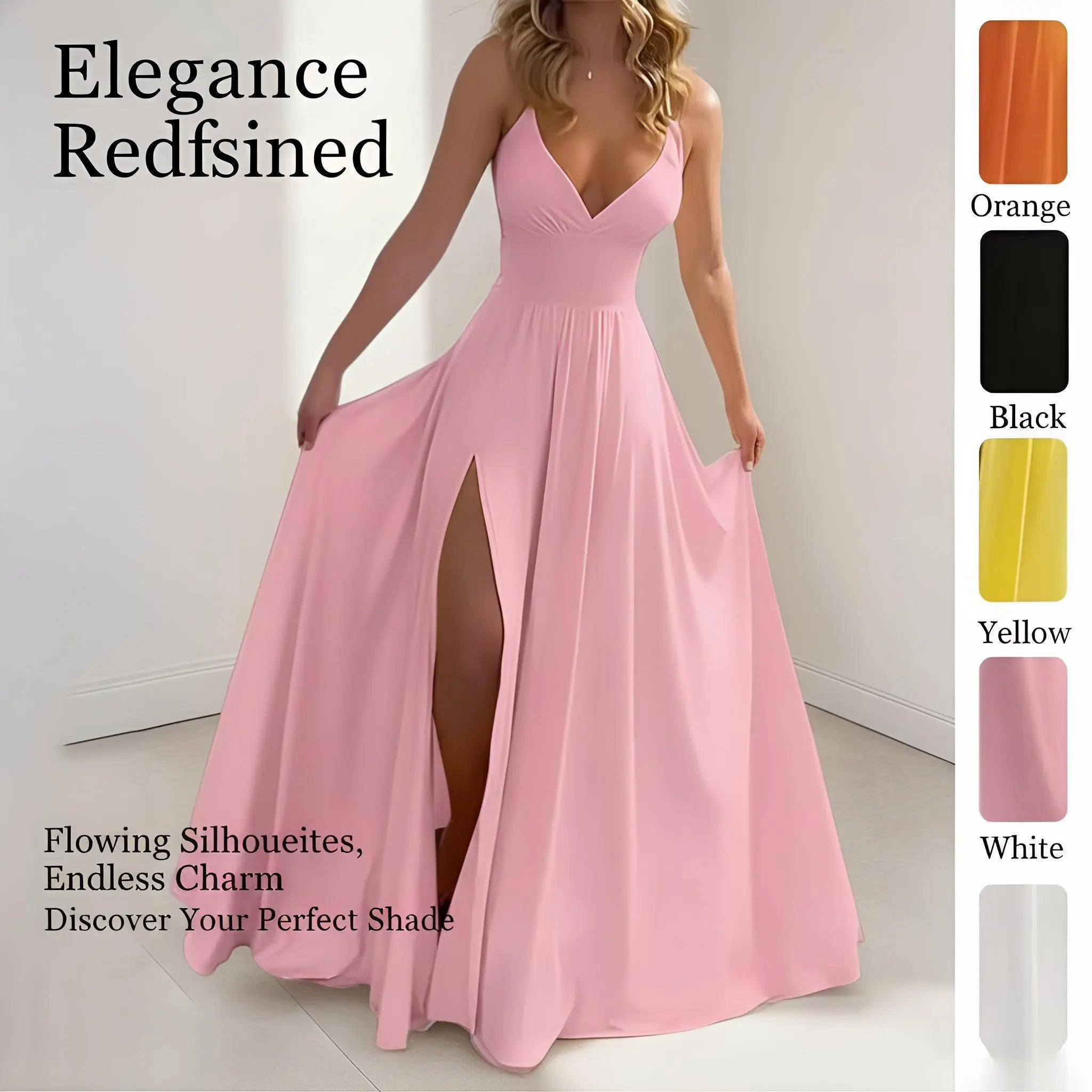 2026 Spring New Women'S Clothing, European and American Cross-Border Suspender Dress, Fashionable and Sexy Split-Ended Solid Color Dress