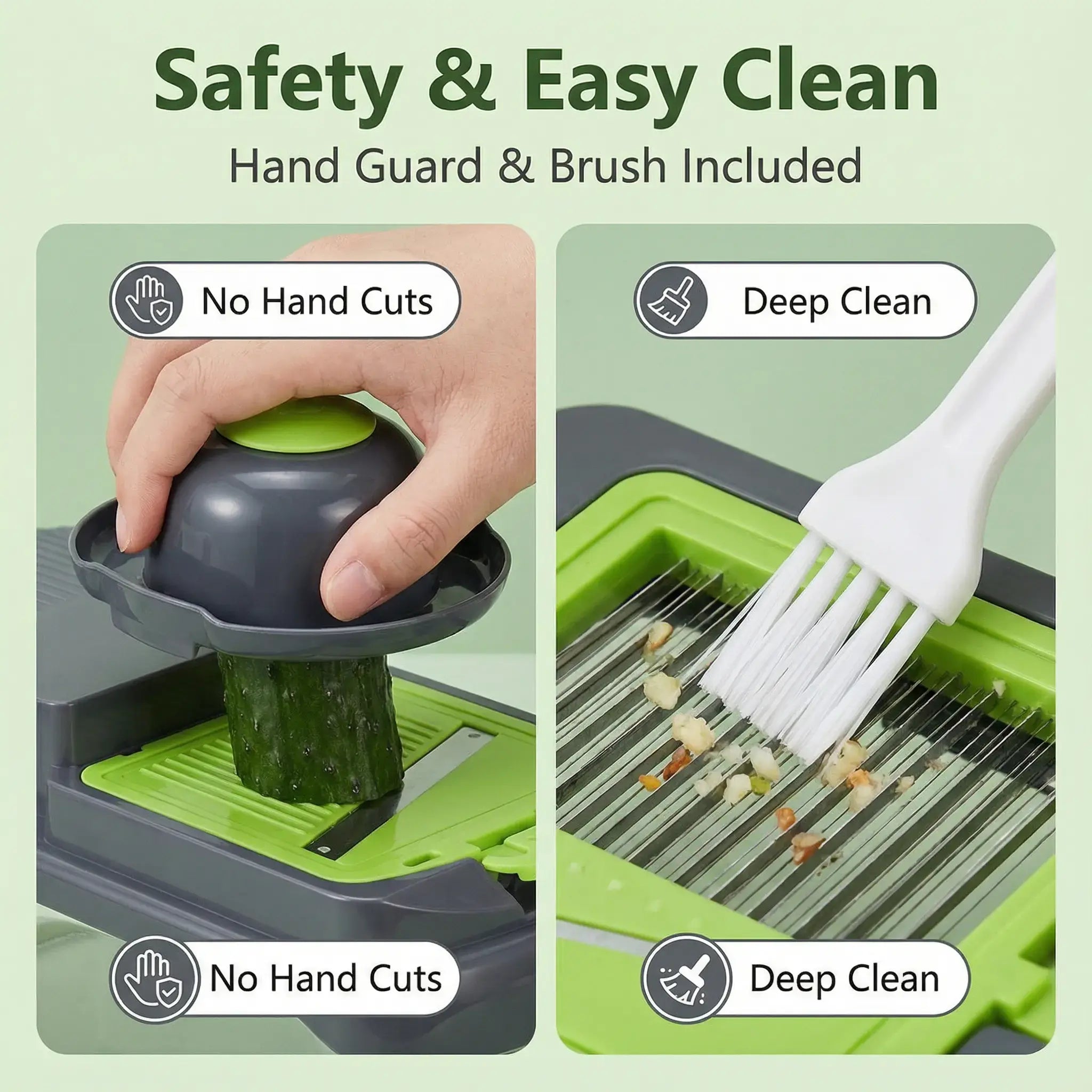 15-In-1 Multifunctional Vegetable Chopper with 8 Blades Portable Stainless Steel Cutter for Salad Garlic & More Kitchen Gadgets Cooking Kitchenware Cutting Green Utensils Watermelon Cutting Tool Chicken Shredder Slicer Kitchen Accessories