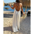 Sexy Crisscross Backless Beach Dress for Women, Long Flowy Summer Sundress, Tropical Holiday & Vacation Maxi Dress