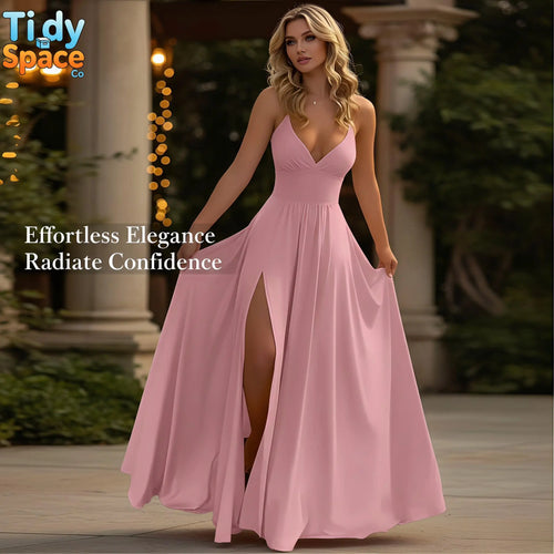 2026 Spring New Women'S Clothing, European and American Cross-Border Suspender Dress, Fashionable and Sexy Split-Ended Solid Color Dress