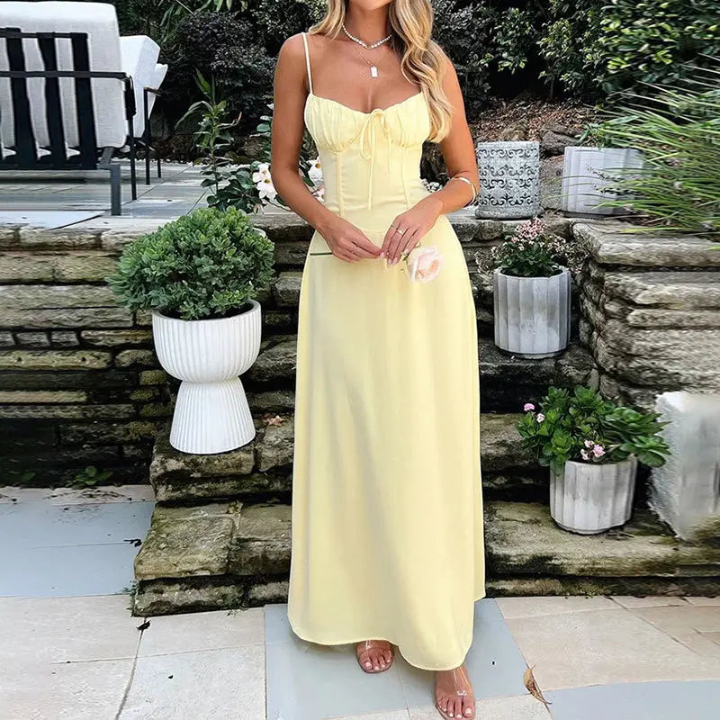 Sweetheart Neck White Maxi Dress | Boho Spaghetti Strap Flowy Long Dress | Feminine Bridal Party Evening Gown- Perfect for Bridal Shower, Beach Wedding & Date Night!